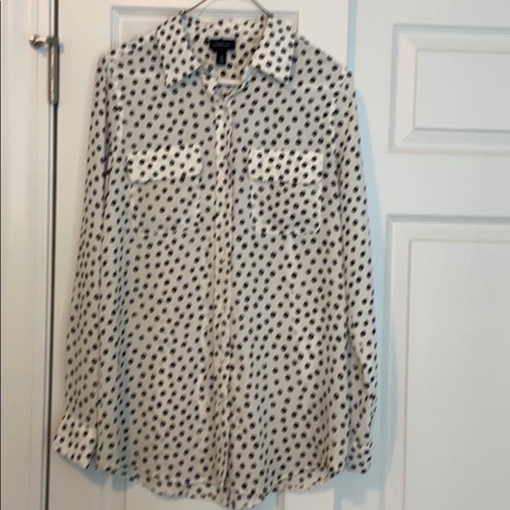 Long Sleeve Polka Dot Blouse